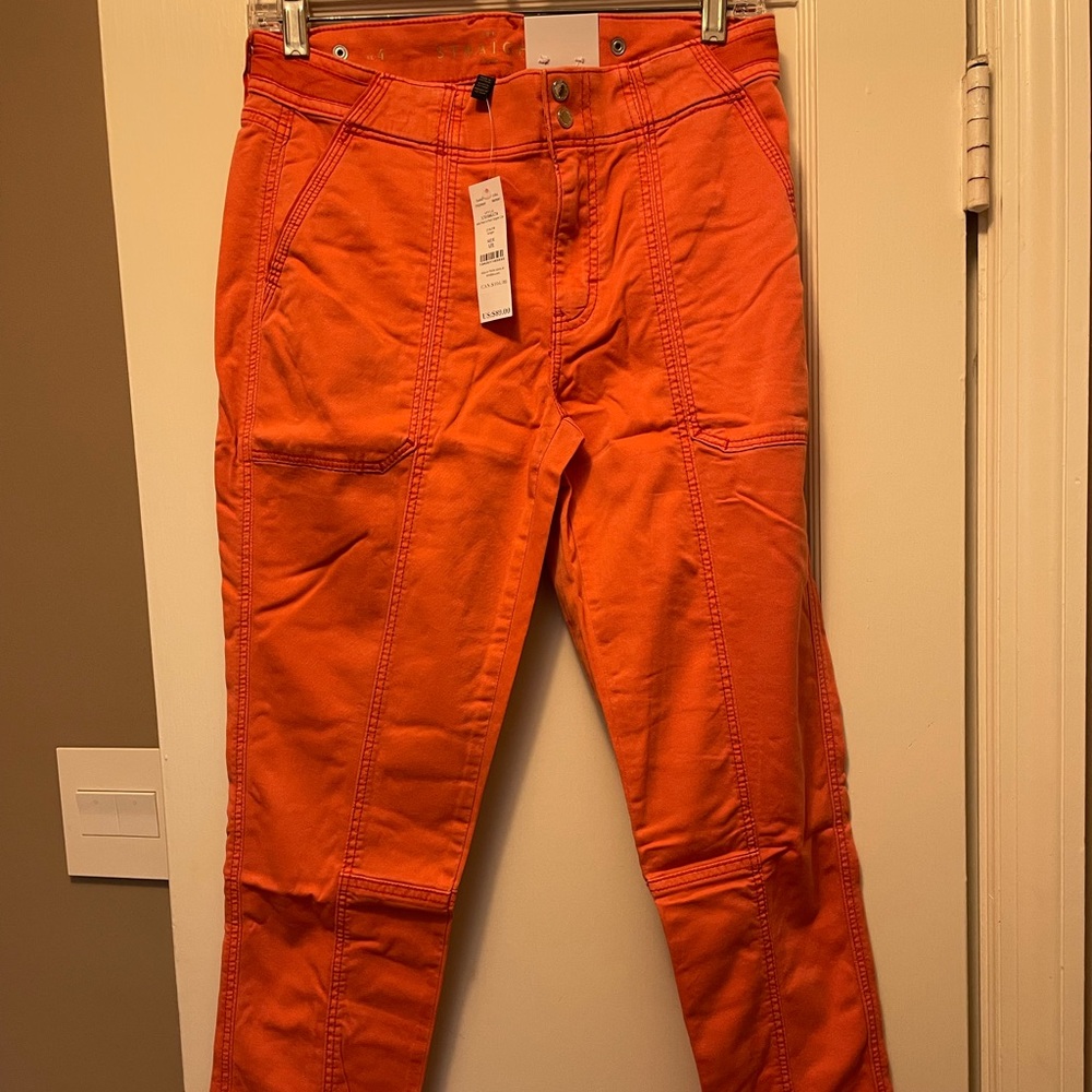 WHBM pret-a-pedi straight crop pants size 4 color orange (ginger)